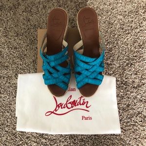 Louboutin Crepon 100 Ribbon Wedges
